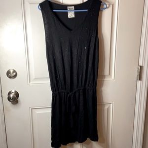 Vocal L black vneck drop waist sparkle dress